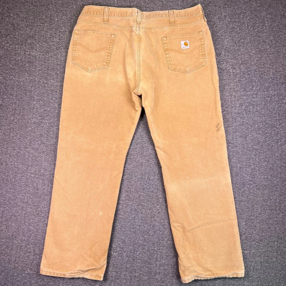 Carhartt‎ Pants Mens 40x30 Tan Duck Canvas Relaxed Workwear Brown Rugged Utility